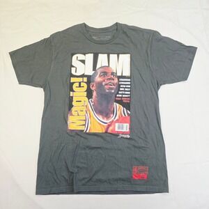 Mitchell & Ness SLAM Magic Johnson Graphic T-Shirt Men's Large Gray Lakers NBA
